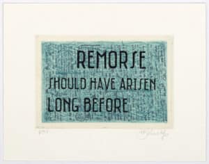 William Kentridge, " Remorse Should Have Arisen Long Before," 2022